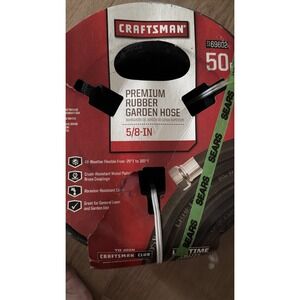 New Sears Craftsman USA NOS 50ft x 5/8" Premium Rubber Hexagon Garden Hose 69602